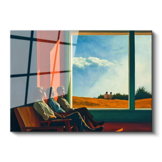 Edward Hopper - Güneşteki İnsanlar Cam Tablo