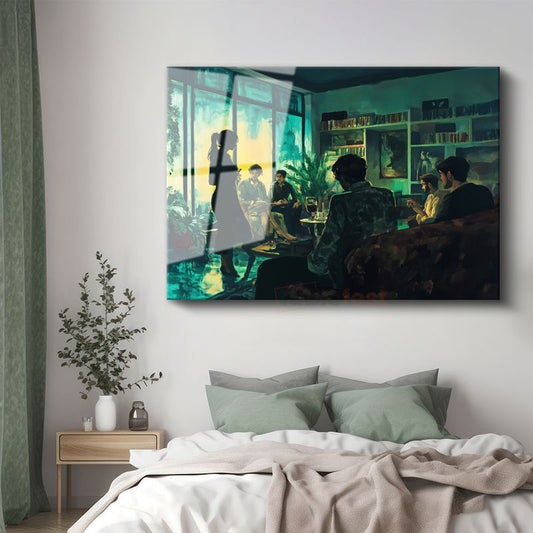 Jeremy Mann - Yeşil Oda Sohbeti Cam Tablo
