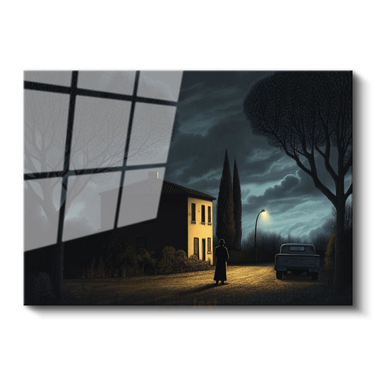 René Magritte - Gece Evi Cam Tablo
