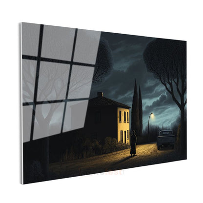René Magritte - Gece Evi Cam Tablo