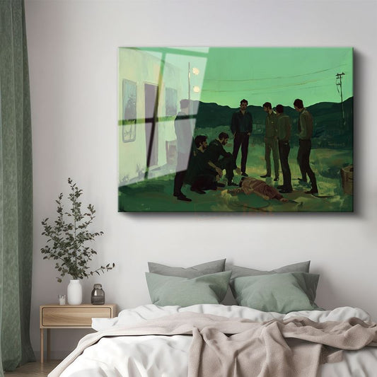Midjourney - Gece Buluşması Cam Tablo