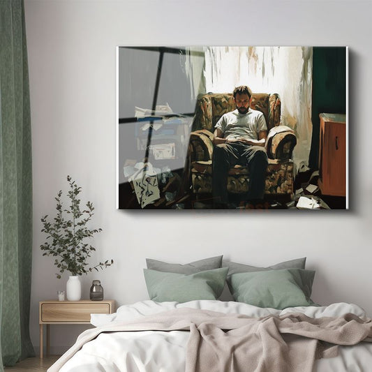 Midjourney - Yalnız Adam Cam Tablo