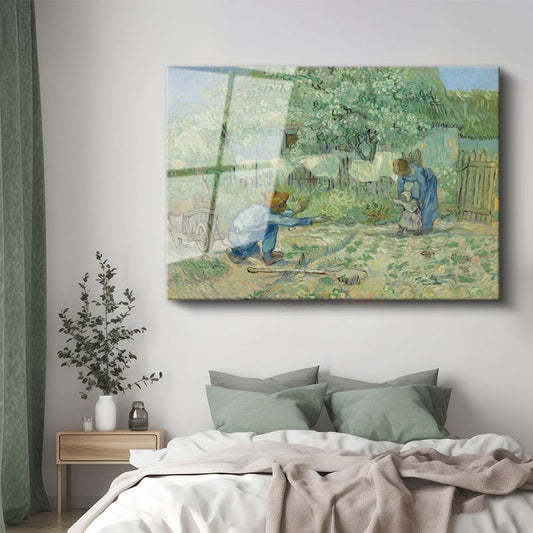 Vincent van Gogh - İlkbahar Bahçesi Cam Tablo