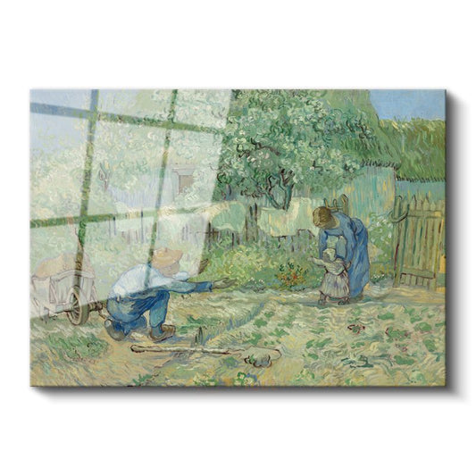Vincent van Gogh - İlkbahar Bahçesi Cam Tablo