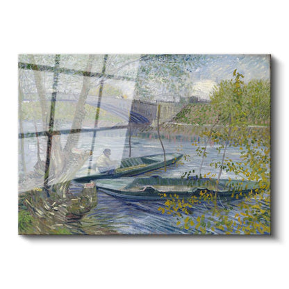 Vincent van Gogh - Seine Nehri Üzerinde Balıkçı Tekneleri Cam Tablo