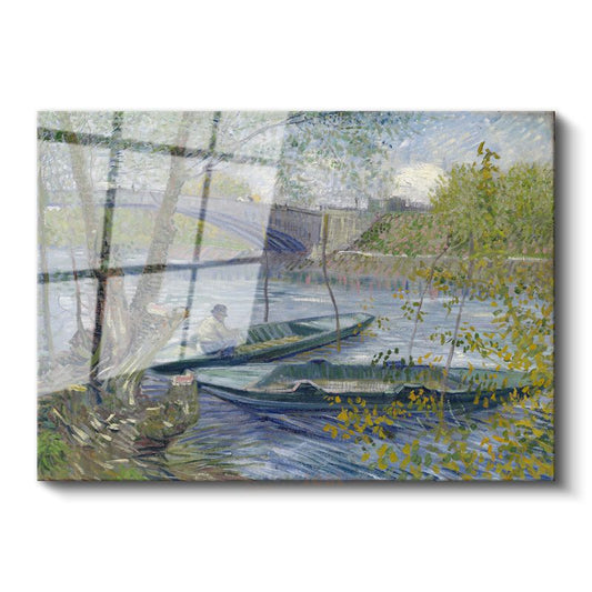 Vincent van Gogh - Seine Nehri Üzerinde Balıkçı Tekneleri Cam Tablo