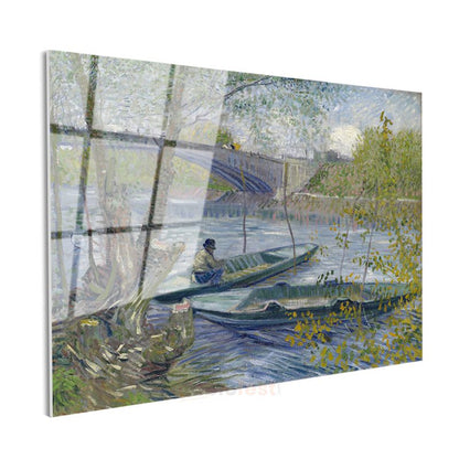 Vincent van Gogh - Seine Nehri Üzerinde Balıkçı Tekneleri Cam Tablo