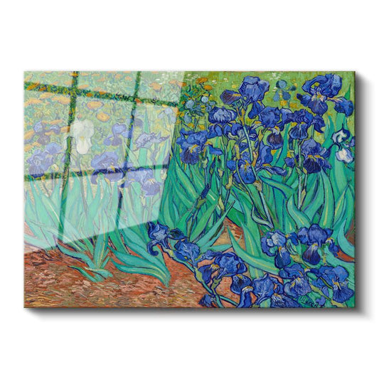 Vincent van Gogh - Süsenler Cam Tablo