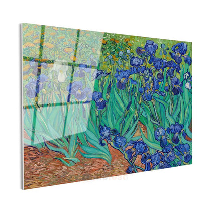 Vincent van Gogh - Süsenler Cam Tablo