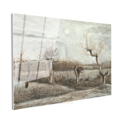 Vincent van Gogh - Kış Manzarası Cam Tablo