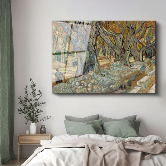 Vincent van Gogh - Büyük Çınarlar Cam Tablo