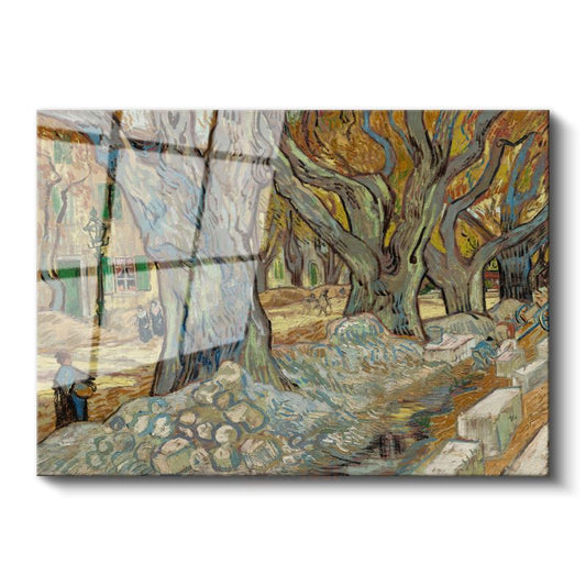 Vincent van Gogh - Büyük Çınarlar Cam Tablo