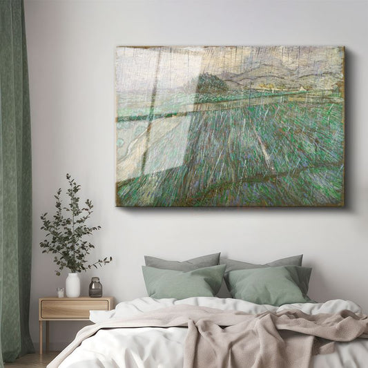 Vincent van Gogh - Yağmurlu Manzara Cam Tablo
