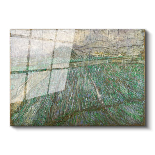 Vincent van Gogh - Yağmurlu Manzara Cam Tablo