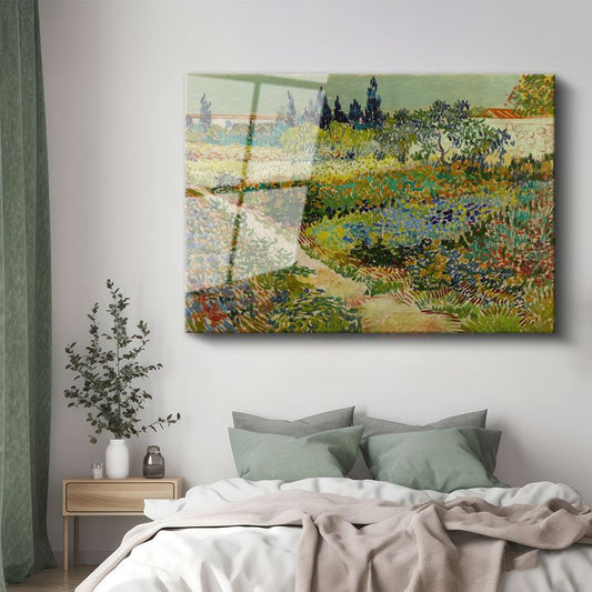 Vincent van Gogh - Çiçek Bahçesi Cam Tablo