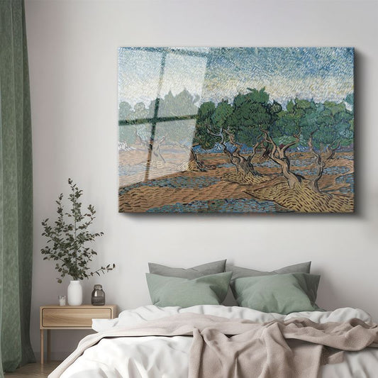 Vincent van Gogh - Zeytin Ağaçları Cam Tablo