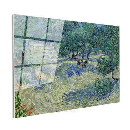 Vincent van Gogh - Zeytin Bahçesi Cam Tablo