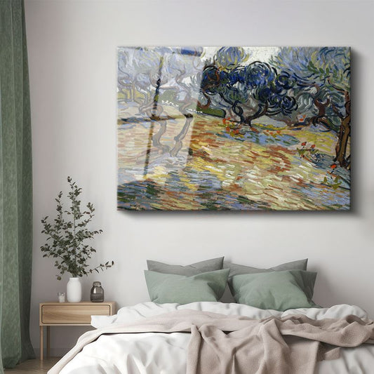 Vincent van Gogh - Zeytin Koruluğu Cam Tablo