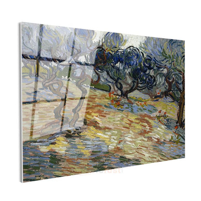 Vincent van Gogh - Zeytin Koruluğu Cam Tablo
