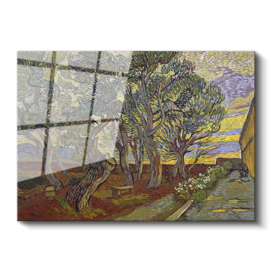 Vincent van Gogh - Hastane Bahçesindeki Ağaçlar Cam Tablo