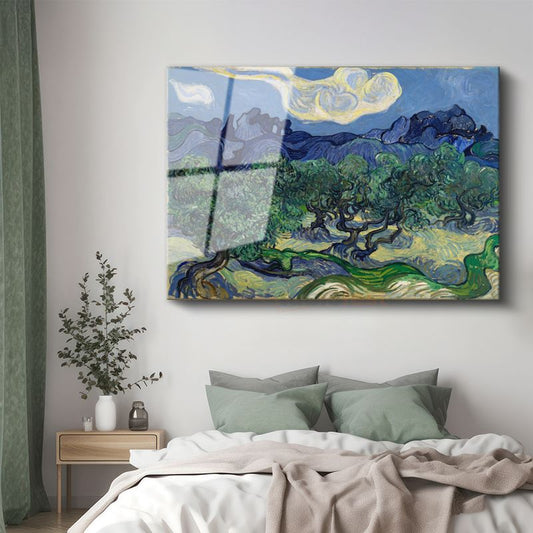 Vincent van Gogh - Zeytin Ağaçları Cam Tablo