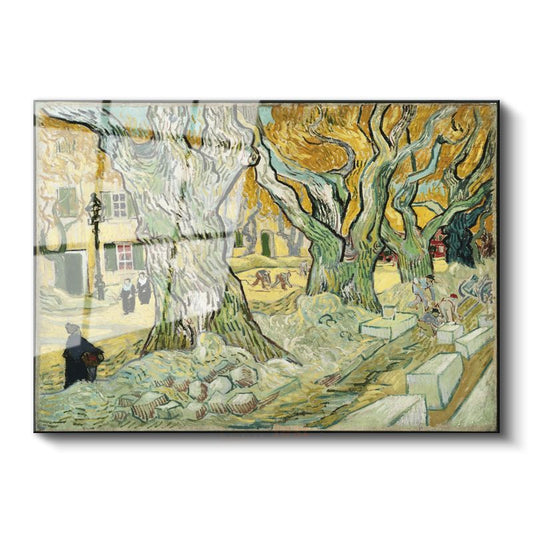 Vincent van Gogh - Yol İşçileri Cam Tablo