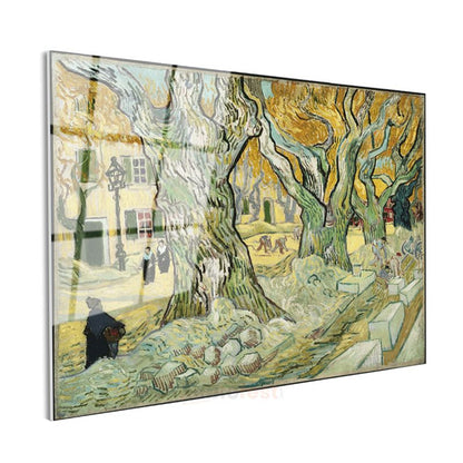 Vincent van Gogh - Yol İşçileri Cam Tablo