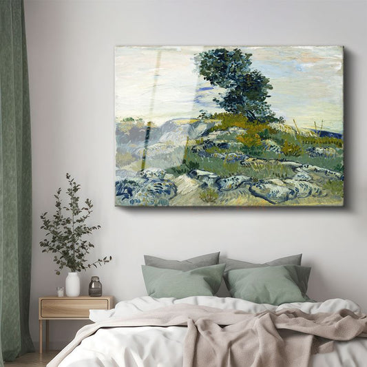 Vincent van Gogh - Kayalık Manzara Cam Tablo