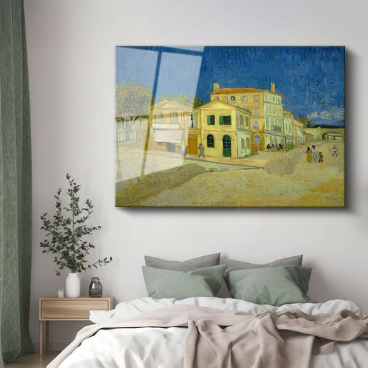 Vincent van Gogh - Arles'te Sarı Ev Cam Tablo