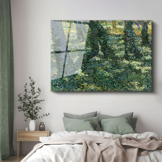 Vincent van Gogh - Ağaç Altı Cam Tablo