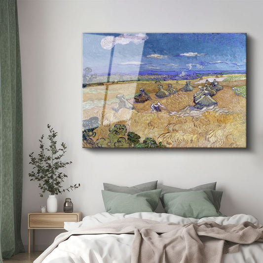 Vincent van Gogh - Buğday Tarlası ve Demetler Cam Tablo