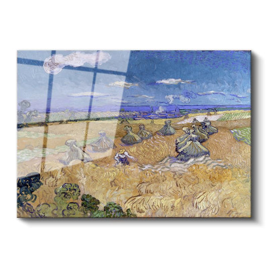 Vincent van Gogh - Buğday Tarlası ve Demetler Cam Tablo