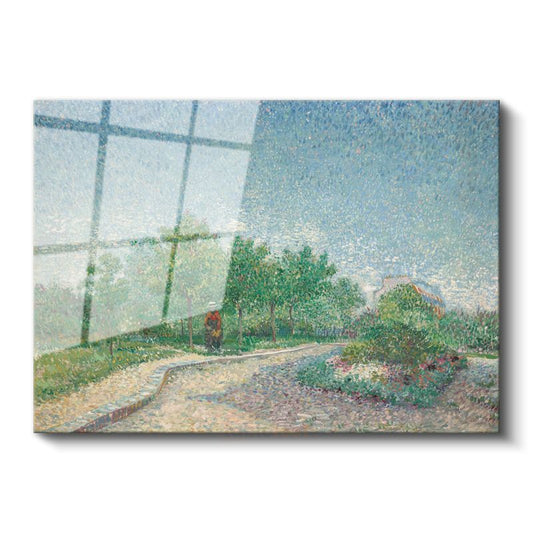 Vincent van Gogh - Ağaçlı Yol ve Figür Cam Tablo
