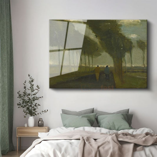 Vincent van Gogh - Gece Provence'da Kır Yolu Cam Tablo
