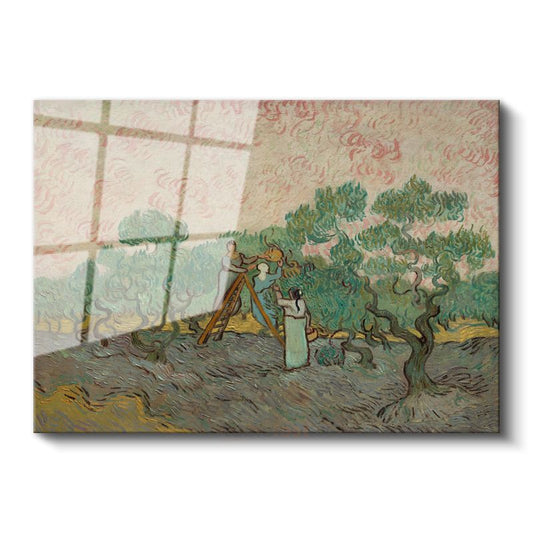 Vincent van Gogh - Zeytin Toplayan Kadınlar Cam Tablo