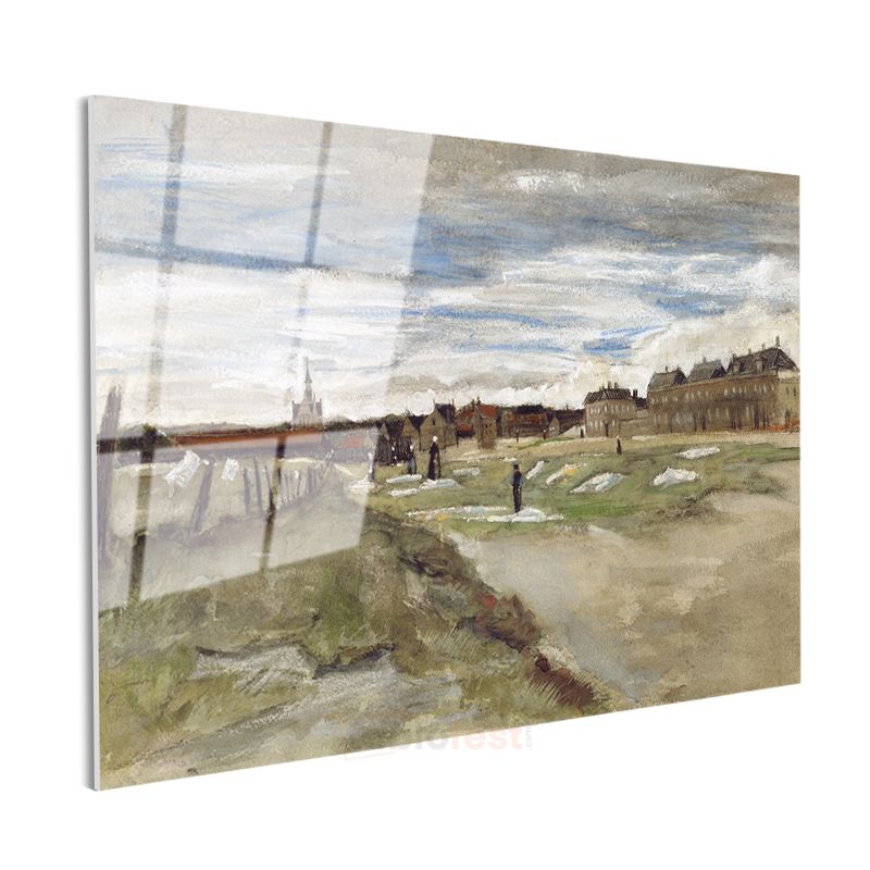 Vincent van Gogh - Scheveningen'de Çamaşır Alanı Cam Tablo
