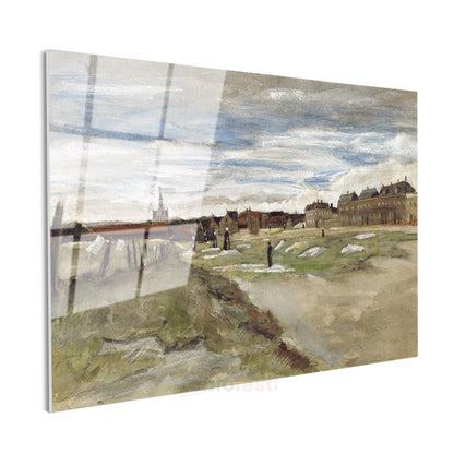 Vincent van Gogh - Scheveningen'de Çamaşır Alanı Cam Tablo