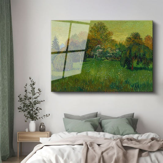 Vincent van Gogh - Bahçe Manzarası Cam Tablo
