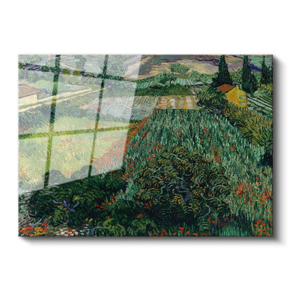 Vincent van Gogh - Haşhaşlı Tarla Manzarası Cam Tablo