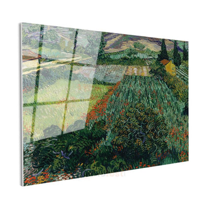 Vincent van Gogh - Haşhaşlı Tarla Manzarası Cam Tablo