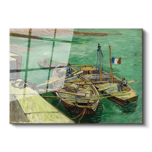 Vincent van Gogh - Rhône Nehri Üzerinde Tekneler Cam Tablo