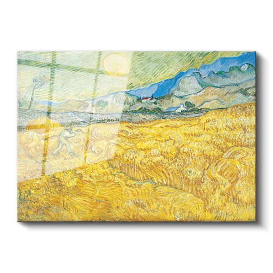 Vincent van Gogh - Buğday Tarlası ve Orakçı Cam Tablo