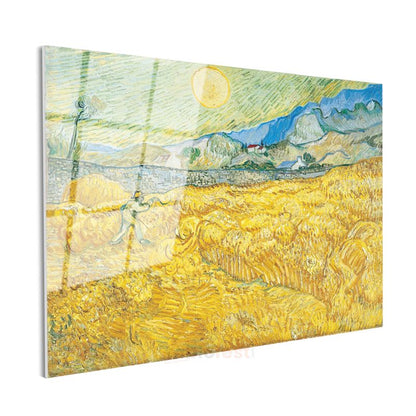 Vincent van Gogh - Buğday Tarlası ve Orakçı Cam Tablo