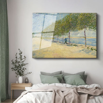 Vincent van Gogh - Seine Nehri Kıyısında Cam Tablo