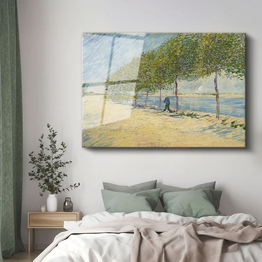 Vincent van Gogh - Seine Nehri Kıyısında Cam Tablo