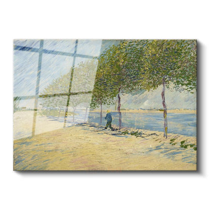 Vincent van Gogh - Seine Nehri Kıyısında Cam Tablo