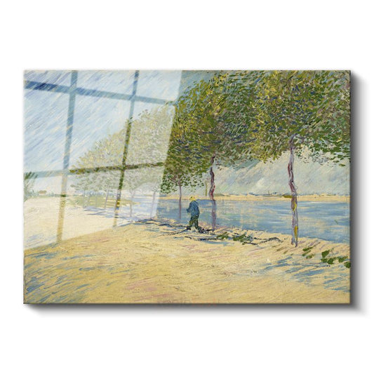 Vincent van Gogh - Seine Nehri Kıyısında Cam Tablo