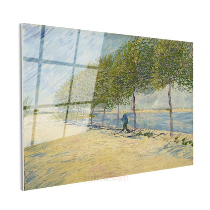 Vincent van Gogh - Seine Nehri Kıyısında Cam Tablo