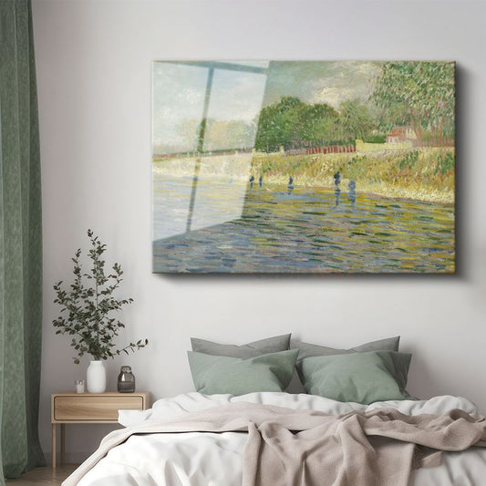 Vincent van Gogh - Seine Nehri Kıyısında Balıkçılar Cam Tablo