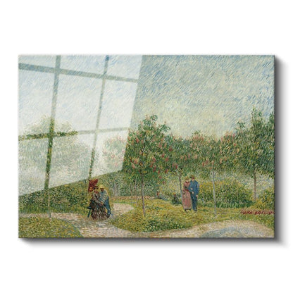 Vincent van Gogh - Flört Eden Çiftlerle Bahçe Cam Tablo